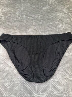 aerie Black Textured Bikini Bottoms
